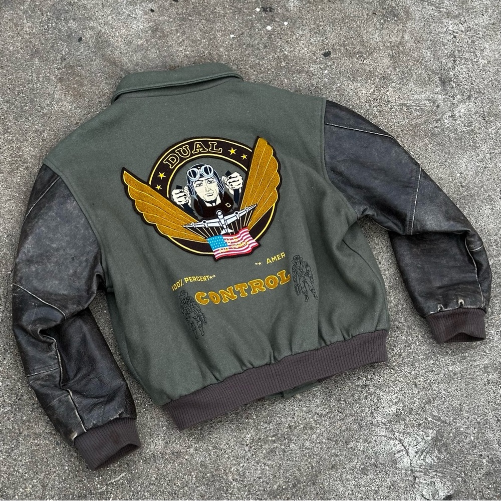 Vintage USA Military Air Force Men’s Flight Wool Bomber Jacket Size Medium